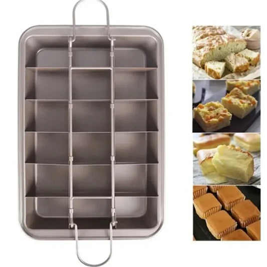 Non Stick Brownie Pan with Dividers Carbon Steel Bakeware - Cheerful Home Finds