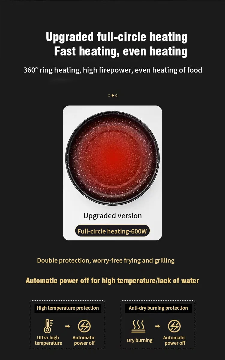 Electric MultiCooker Electric Frying Pan 220V Non-stick Cooking Machine - Cheerful Home Finds