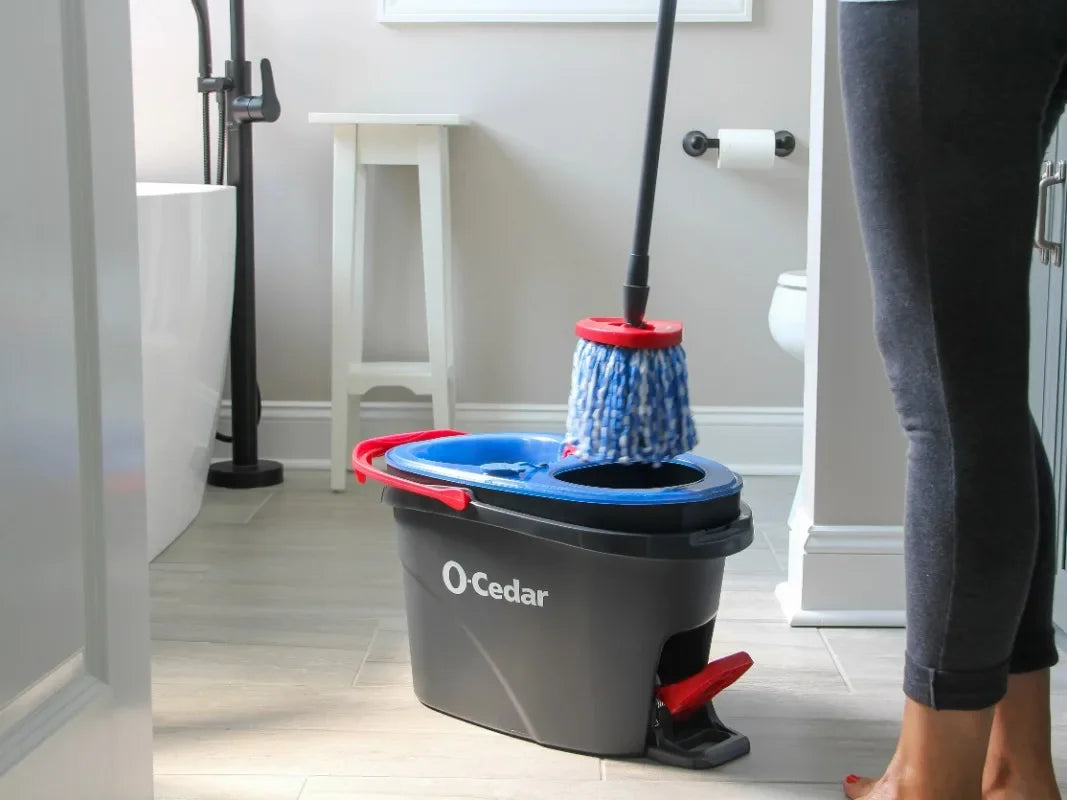 O Cedar RinseClean Clean Water Spin Mop and Bucket System Removes 99 Percent of Bacteria Two Tank Bucket System