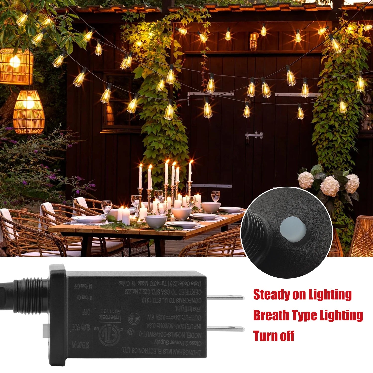 28FT US Plug ST38 String Light Outdoor LED Patio Fairy Lamp - Cheerful Home Finds
