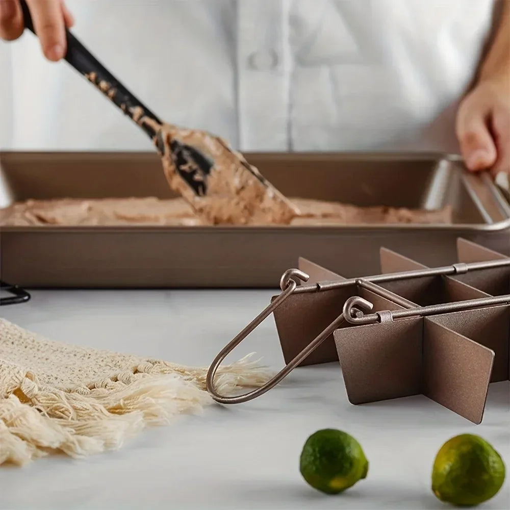 Non Stick Brownie Pan with Dividers Carbon Steel Bakeware - Cheerful Home Finds