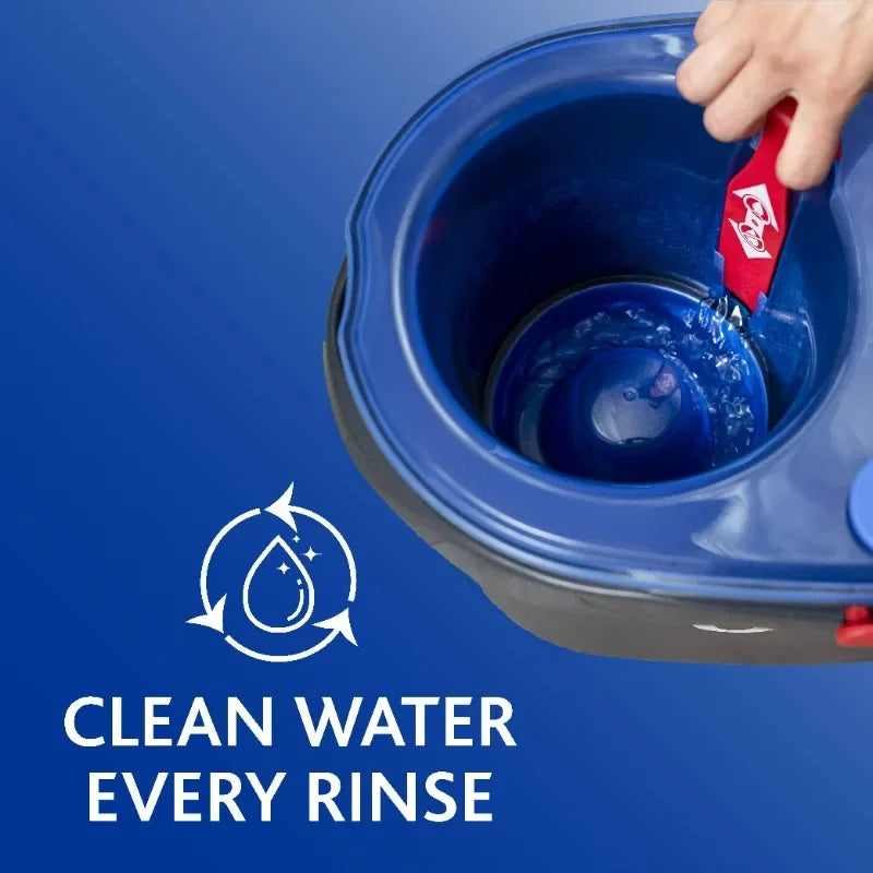 O Cedar RinseClean Clean Water Spin Mop and Bucket System Removes 99 Percent of Bacteria Two Tank Bucket System