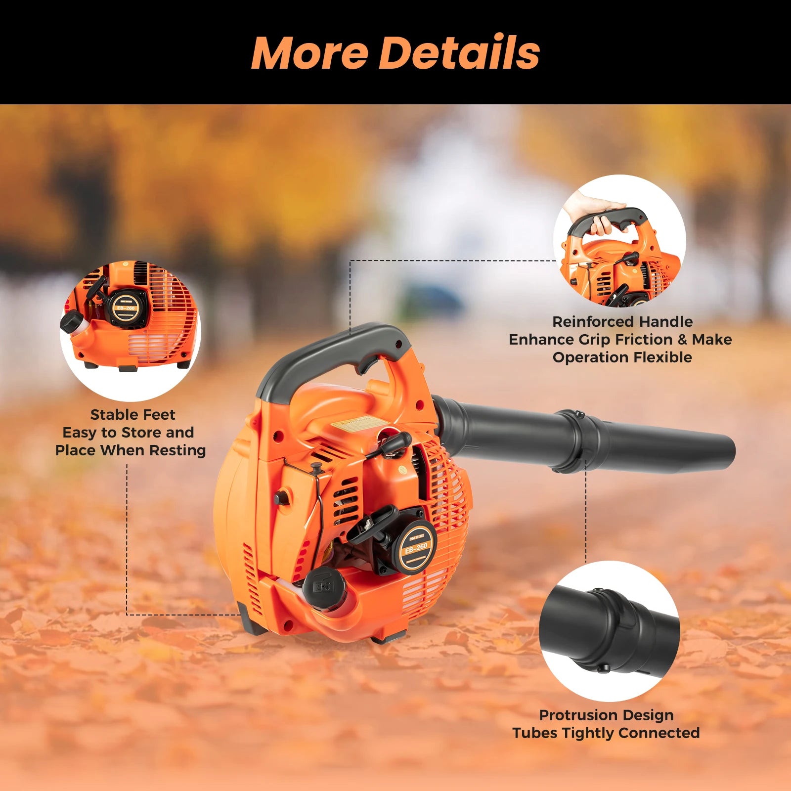 Gas Leaf Blower 25.4CC 2-Stroke Commercial Handheld Tool - Cheerful Home Finds