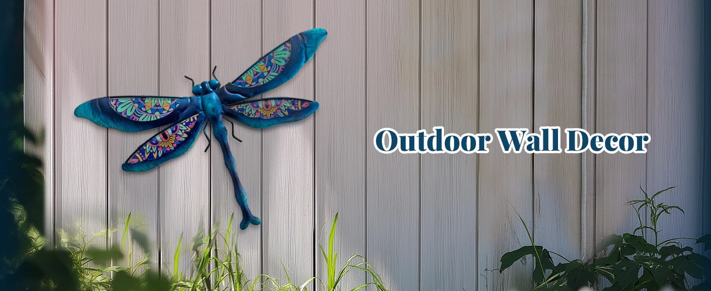 Metal Dragonfly Wall Art Outdoor Dragonfly Wall Decor - Cheerful Home Finds