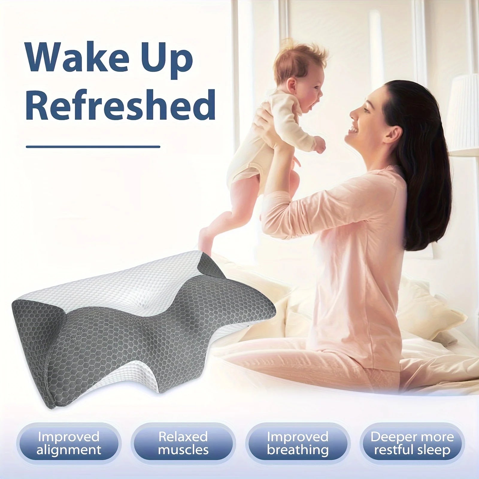 Cervical Memory Foam Pillow Pillows For Neck Shoulder Pain - Cheerful Home Finds