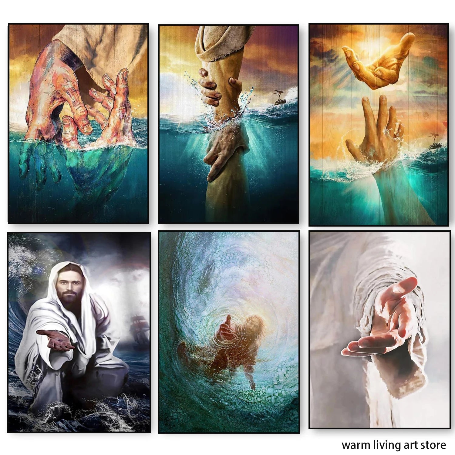 The Hand of God Jesus Canvas Painting Christian Wall Art Give Me Your Hand Home Decor Vertical Rectangle Modern Style - Cheerful Home Finds