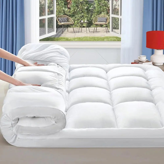 Ultra Thick Queen Bed Cover 900 GSM Mattress Topper Soft - Cheerful Home Finds