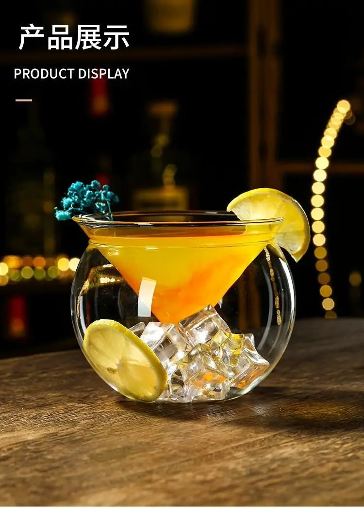 Creative Cocktail Glass High End Influencer Bar Wine Glasses Ins Straw Crystal High Appearance Level Glass