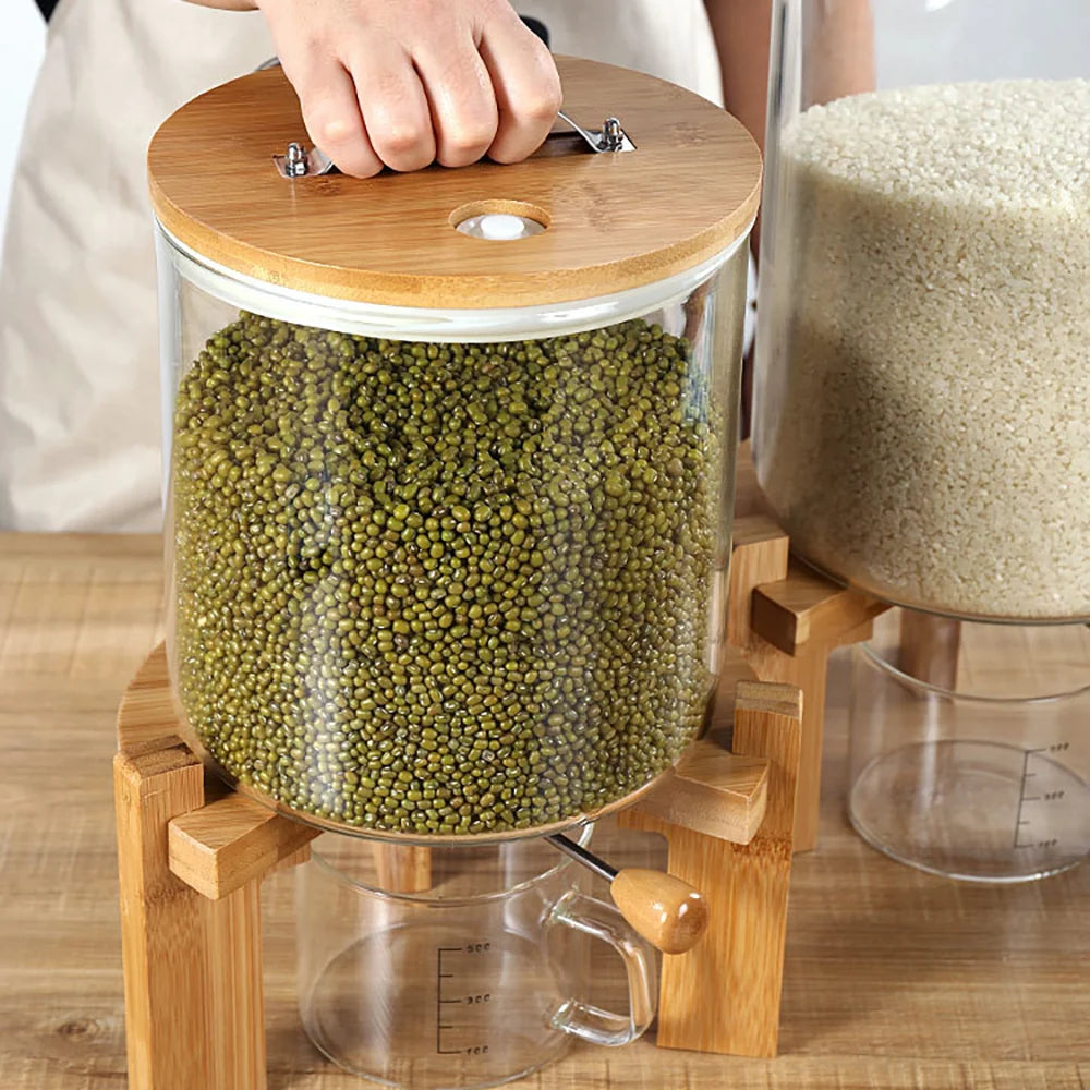 Flour And Cereal Container 5L/7.5L Rice Dispenser Glass Storage - Cheerful Home Finds