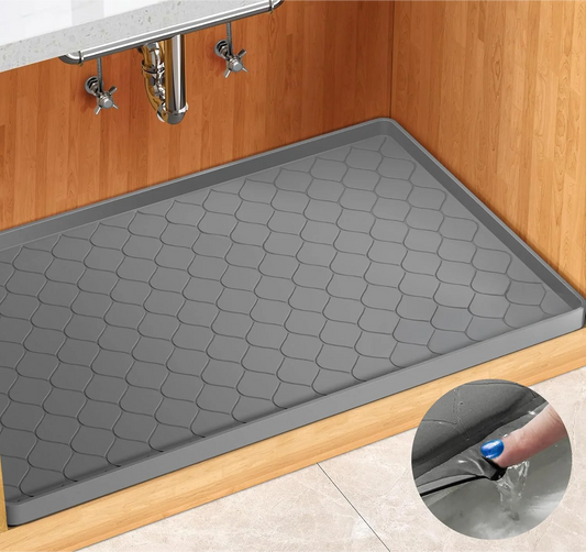 Waterproof Under Sink Mat -34 x 22 Cabinet Liner Silicone Tray - Cheerful Home Finds