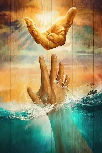 The Hand of God Jesus Canvas Painting Christian Wall Art Give Me Your Hand Home Decor Vertical Rectangle Modern Style - Cheerful Home Finds