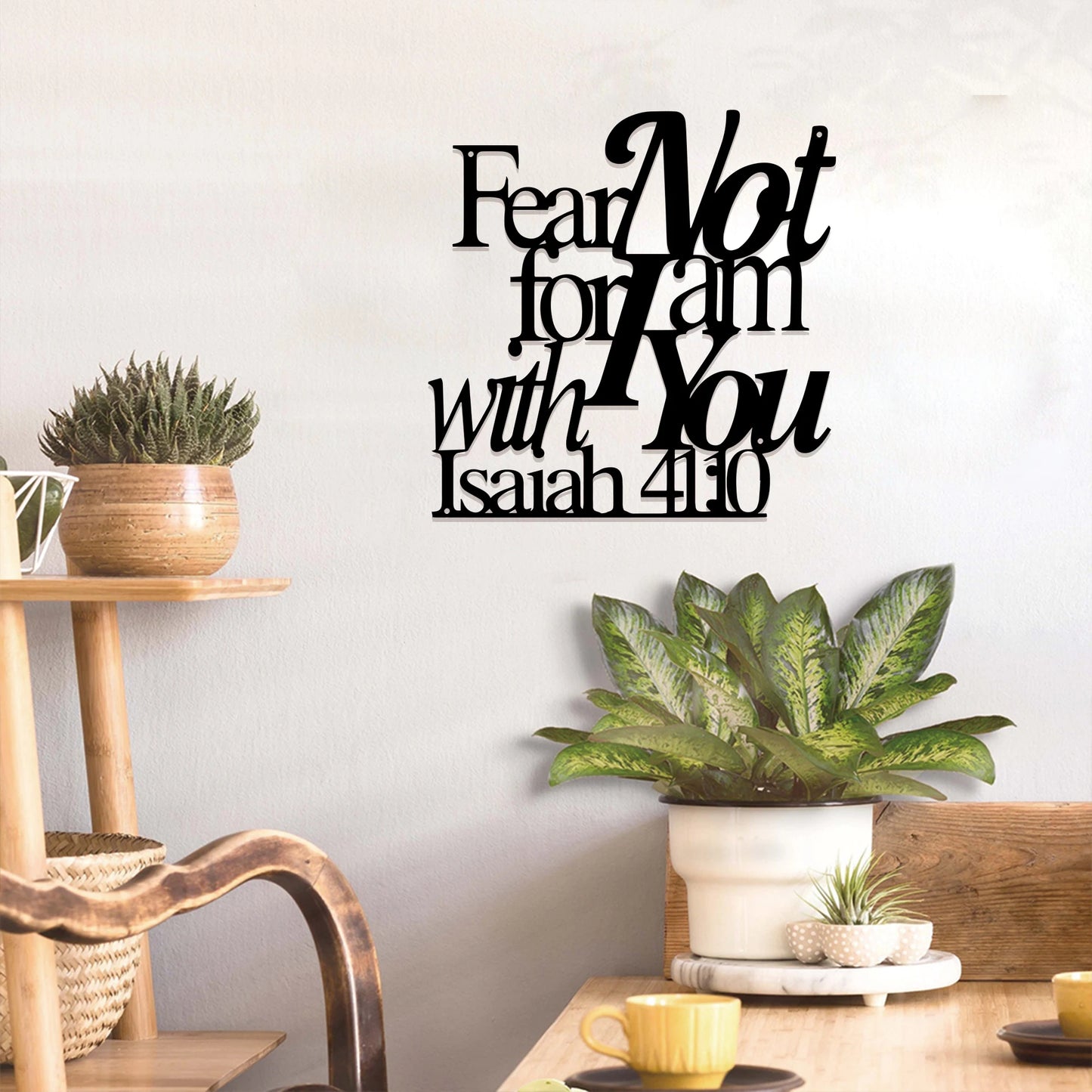 1pc Isaiah 41 10 Metal Bible Verse Christian Home Decor Wall Art for Living Room Office Decor - Cheerful Home Finds