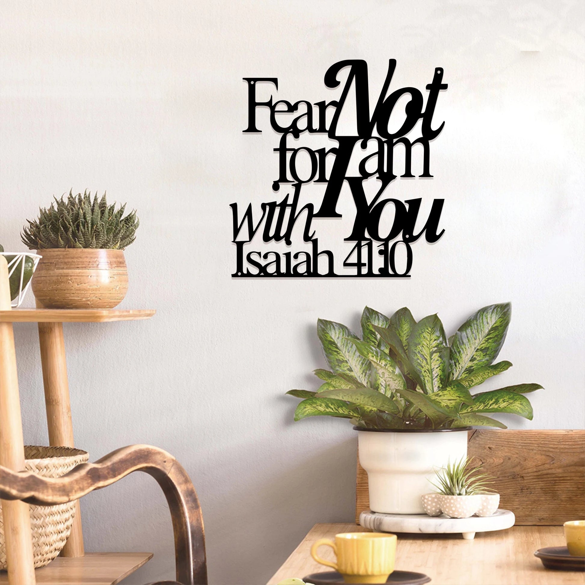 1pc Isaiah 41 10 Metal Bible Verse Christian Home Decor Wall Art for Living Room Office Decor - Cheerful Home Finds