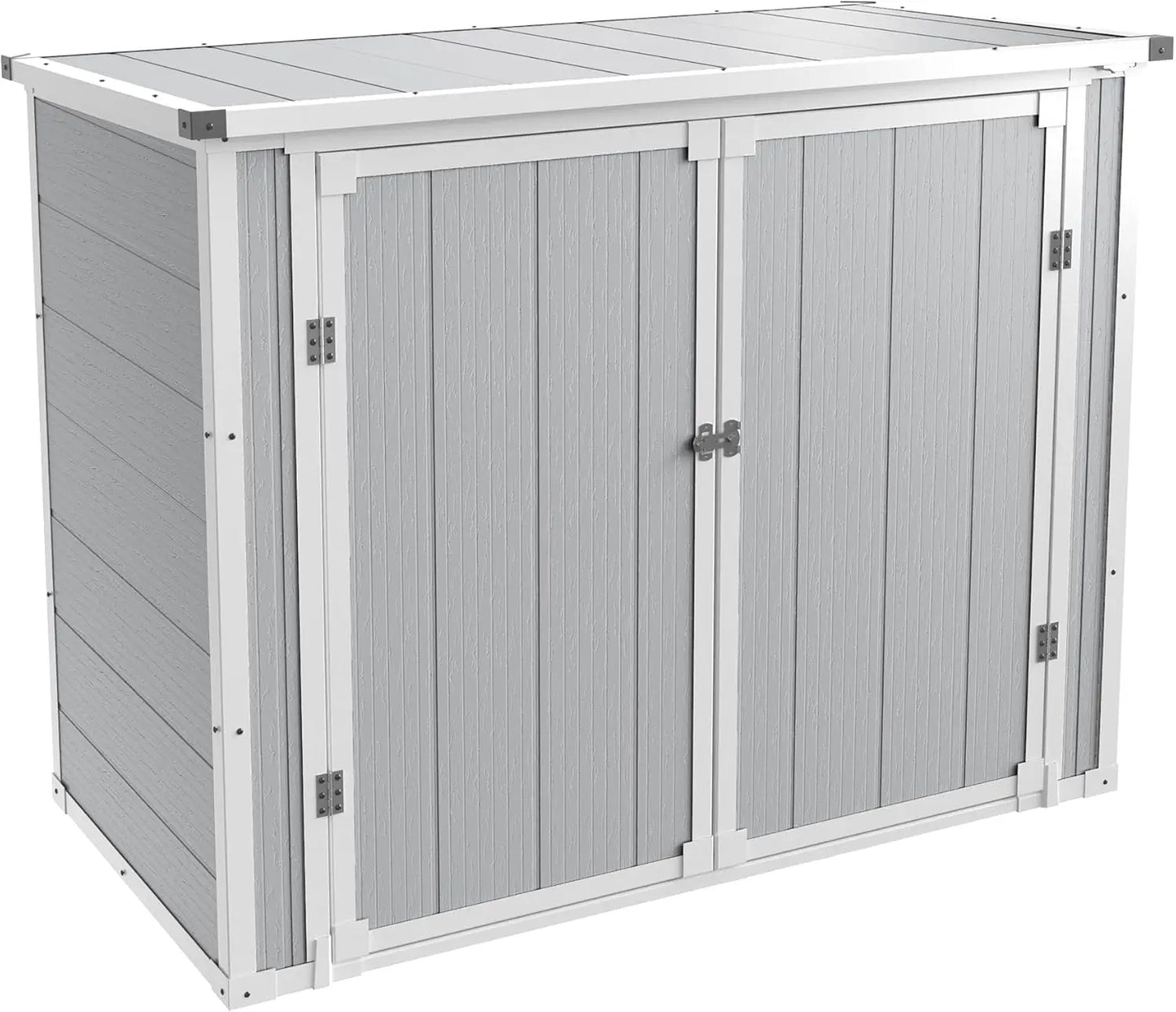 41 Cu Ft Horizontal Outdoor Storage Shed Weatherproof Resin with Floor Gas Spring Lockable Doors