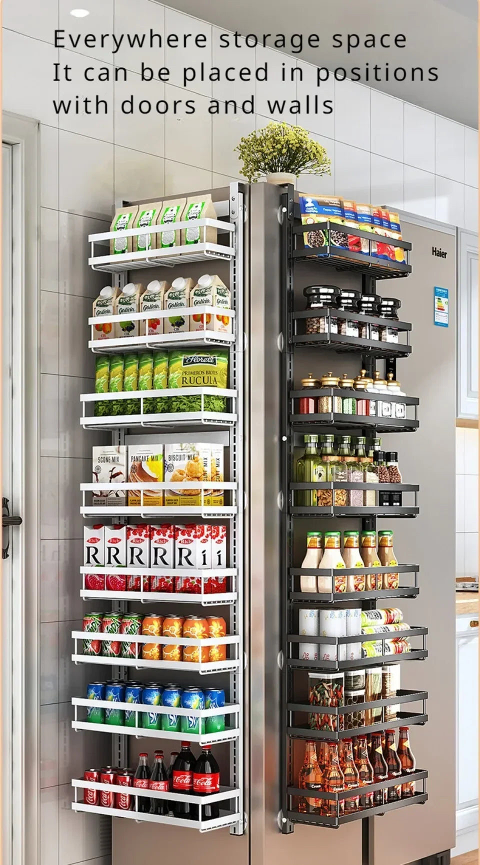 Wall Mount Storage Rack Kitchen Spice Racks Multi-Layer Organizer - Cheerful Home Finds