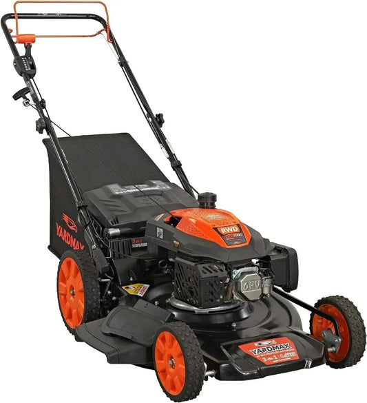 22 Inch 201cc Select PACE 6 Speed CVT High Wheel RWD 3 in 1 Gas Walk Behind Self Propelled Lawn Mower Black