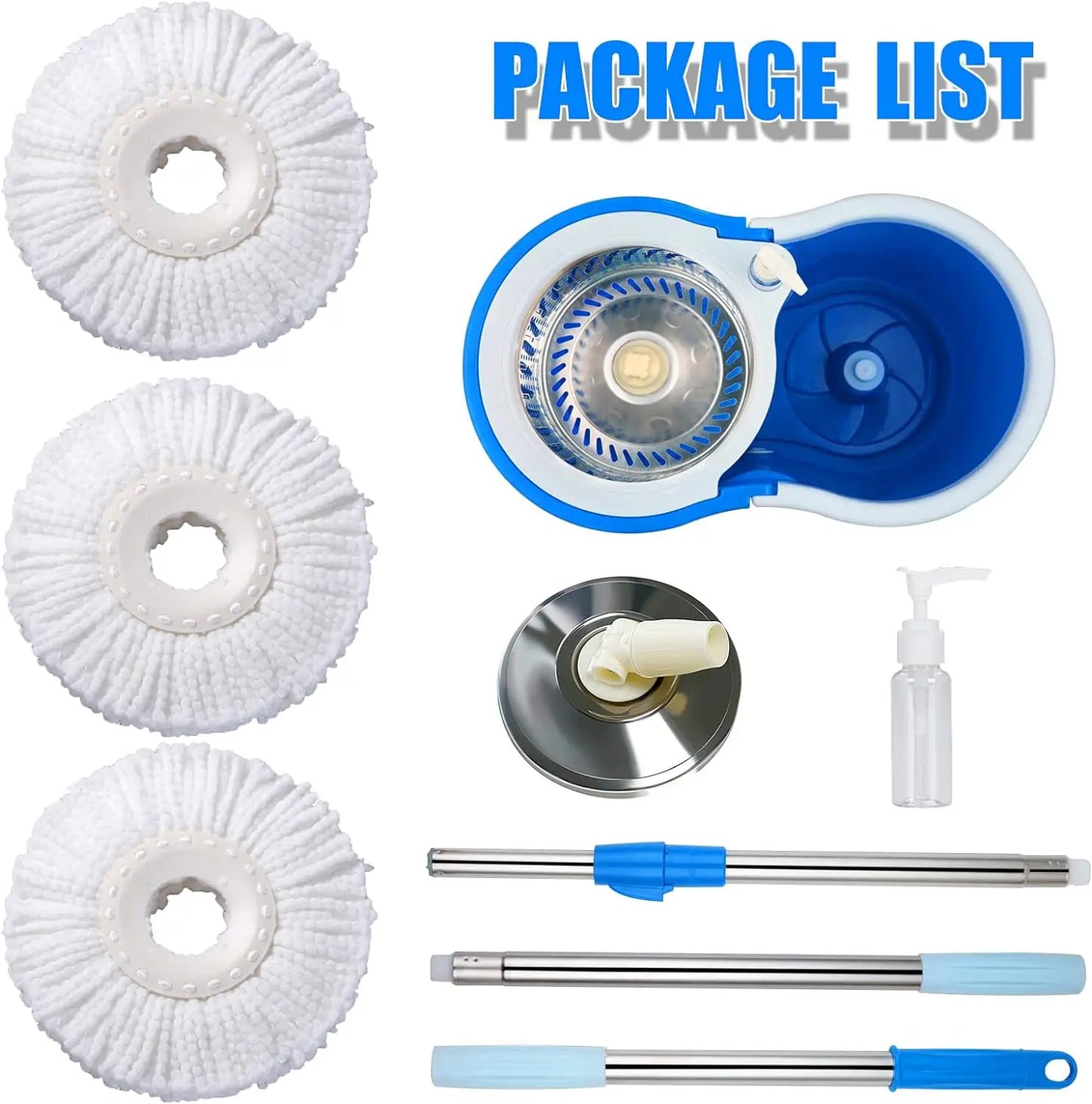 Spin Mop Bucket System with Wringer Set Magic Round Mops - Cheerful Home Finds