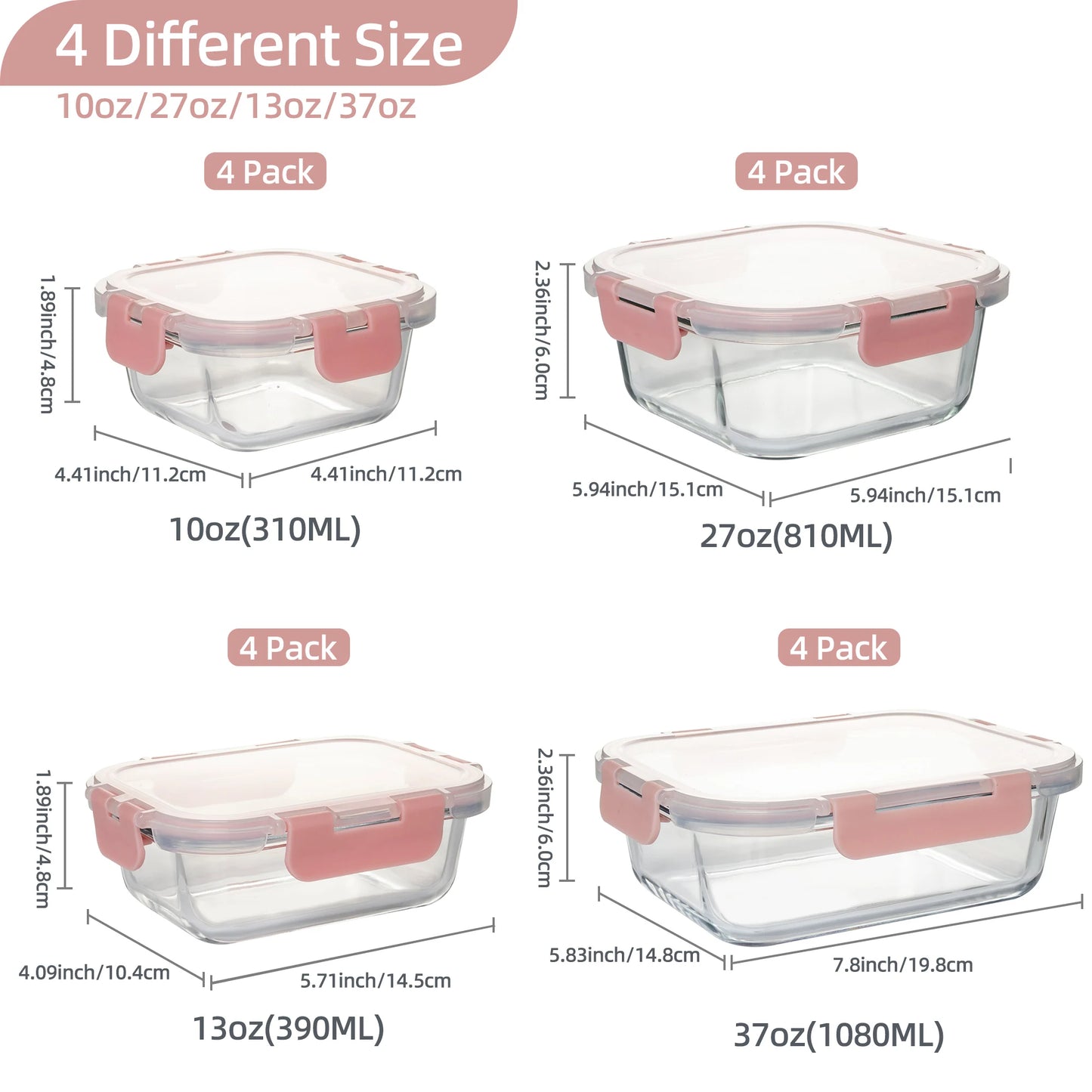 16-Piece Glass Food Storage Containers Set, Leakproof BPA-Free - Cheerful Home Finds