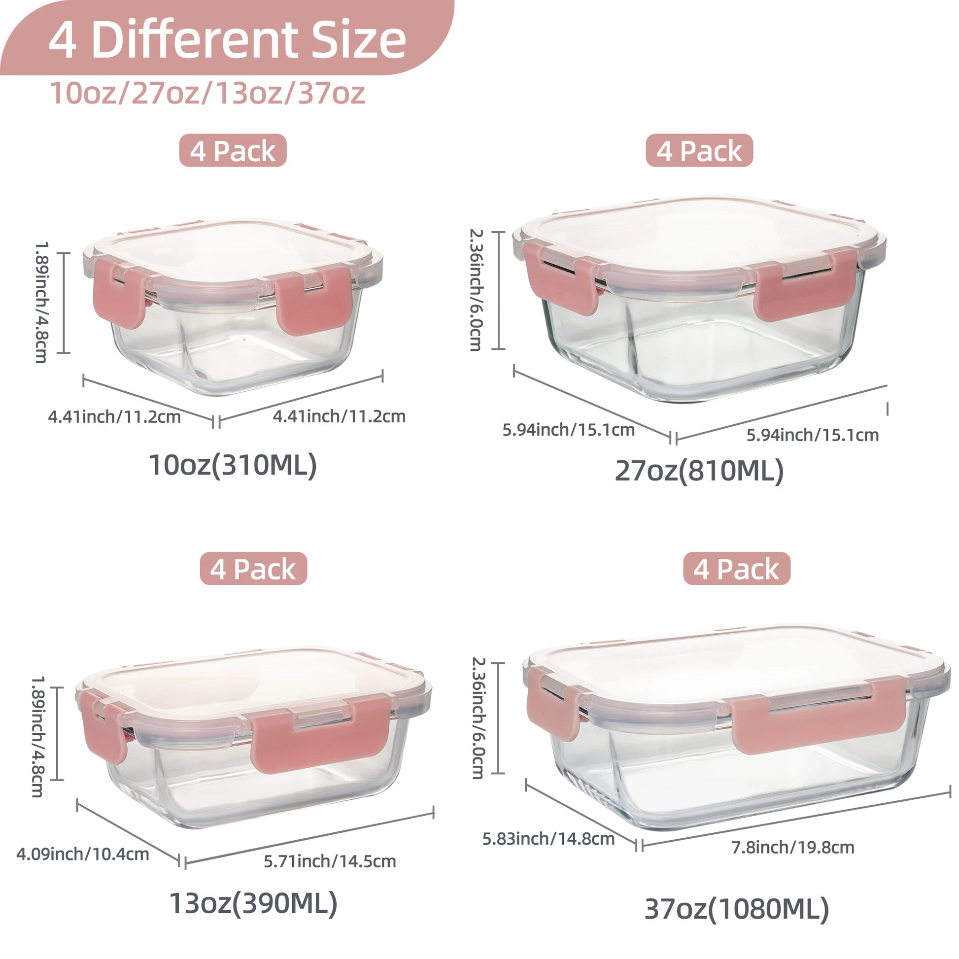 16-Piece Glass Food Storage Containers Set, Leakproof BPA-Free - Cheerful Home Finds