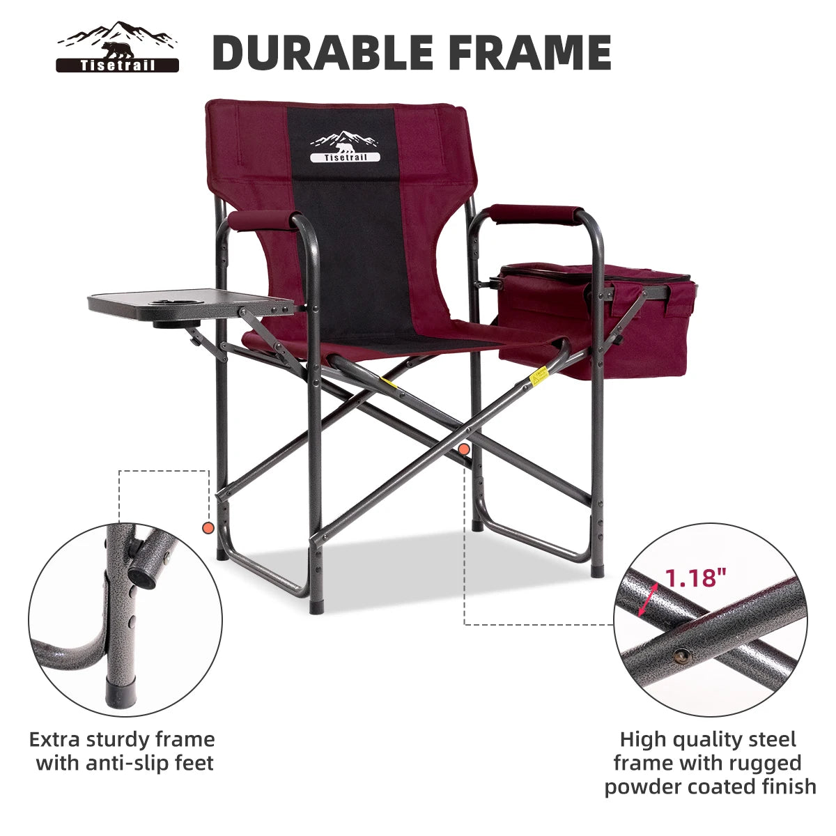 Tisetrail Director Camping Chair with Cooler Bag and Tray - Cheerful Home Finds