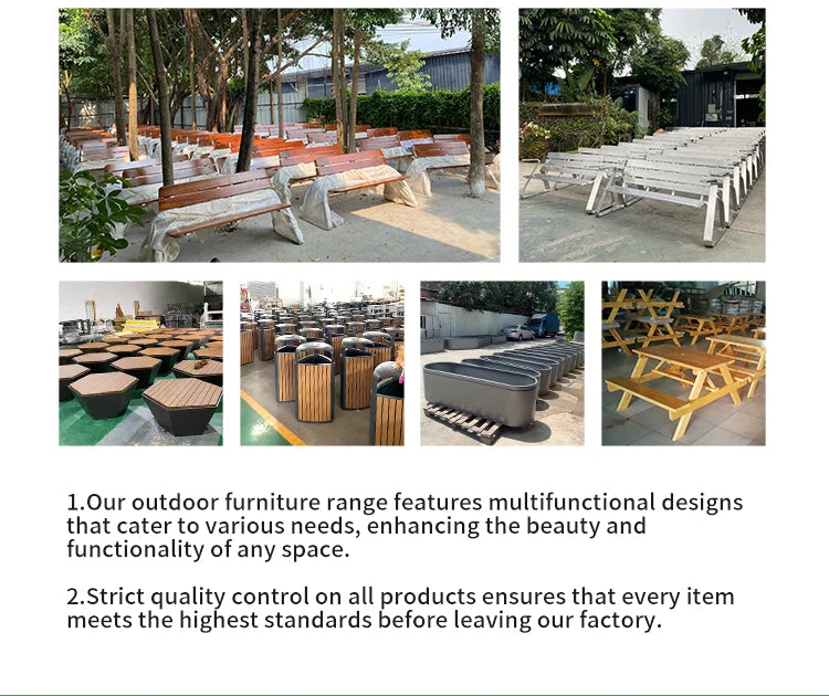 High Quality Commercial Metal Long Bench With Wooden Seat And Backrest For Outdoor Leisure Garden Park Seating