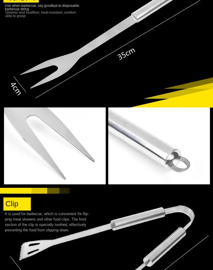 Stainless Steel Oven Set Barbecue Combination Tool Outdoor BBQ - Cheerful Home Finds