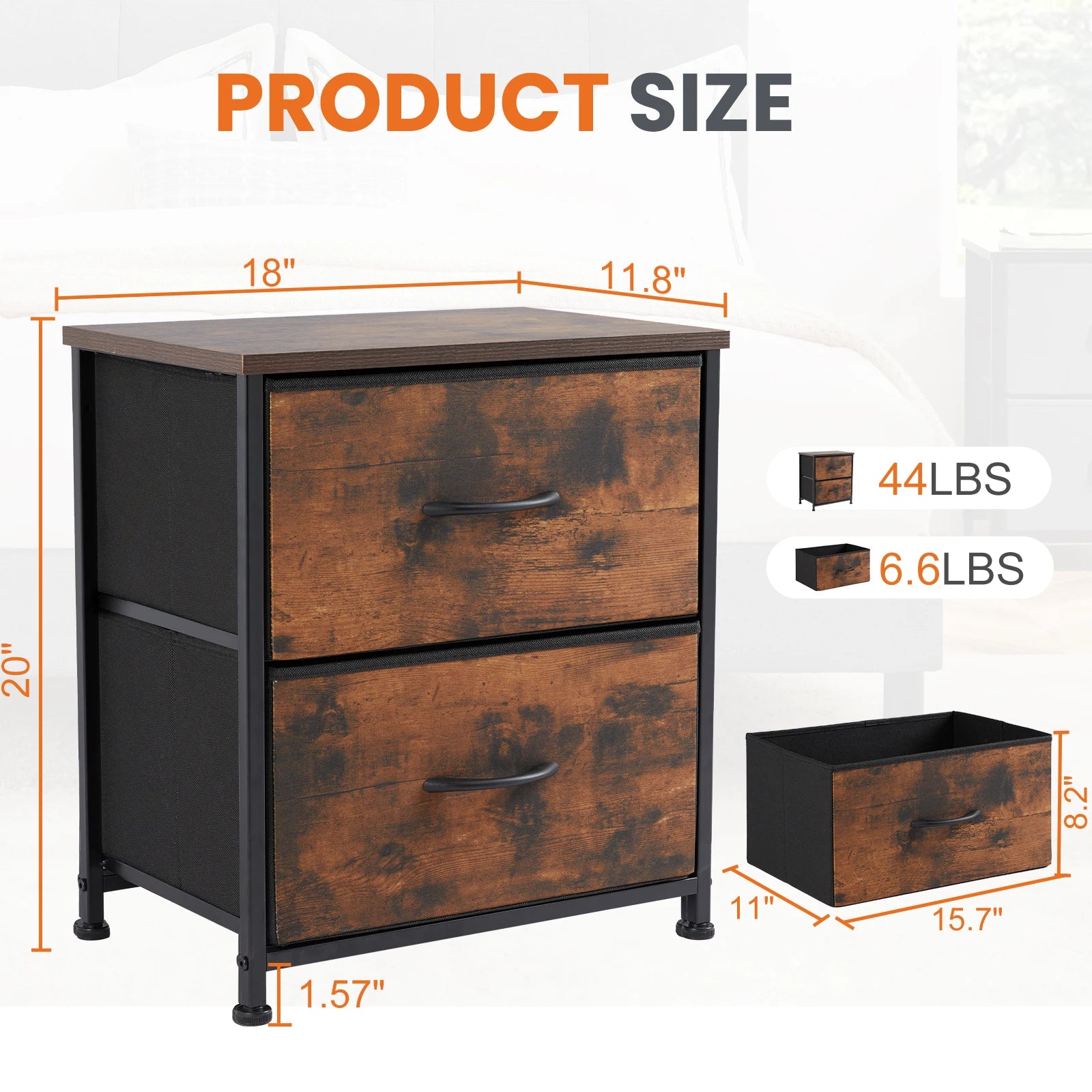 JHK Nightstand Bedside Coffee Sofa Tea Table Storage Chest - Cheerful Home Finds