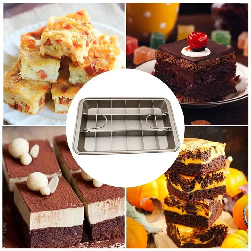 Non Stick Brownie Pan with Dividers Carbon Steel Bakeware - Cheerful Home Finds