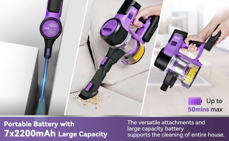 Inse S10 Cordless Vacuum Cleaner Set 30Kpa 350W Motor - Cheerful Home Finds