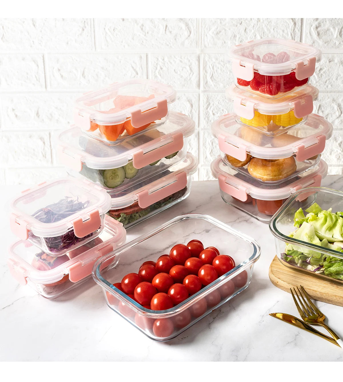16-Piece Glass Food Storage Containers Set, Leakproof BPA-Free - Cheerful Home Finds