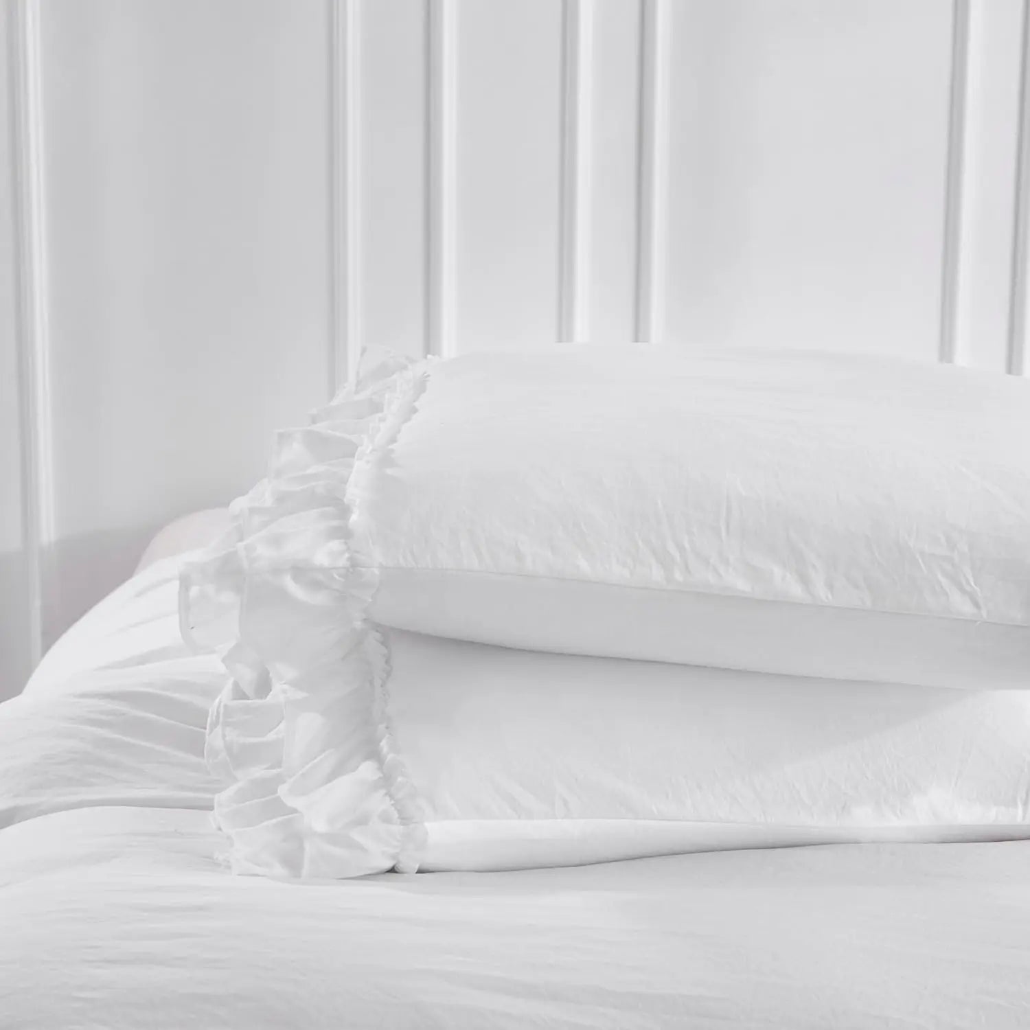 3 Piece Ruffled Duvet Cover Set Queen Farmhouse Ruffle - Cheerful Home Finds