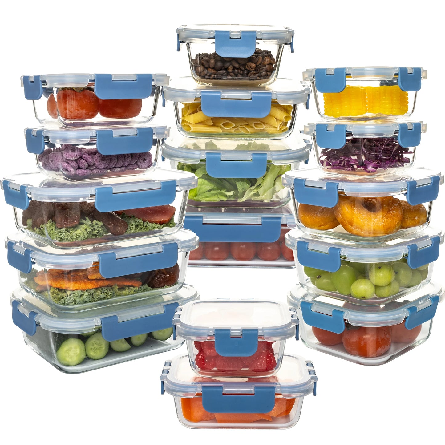 16-Piece Glass Food Storage Containers Set, Leakproof BPA-Free - Cheerful Home Finds