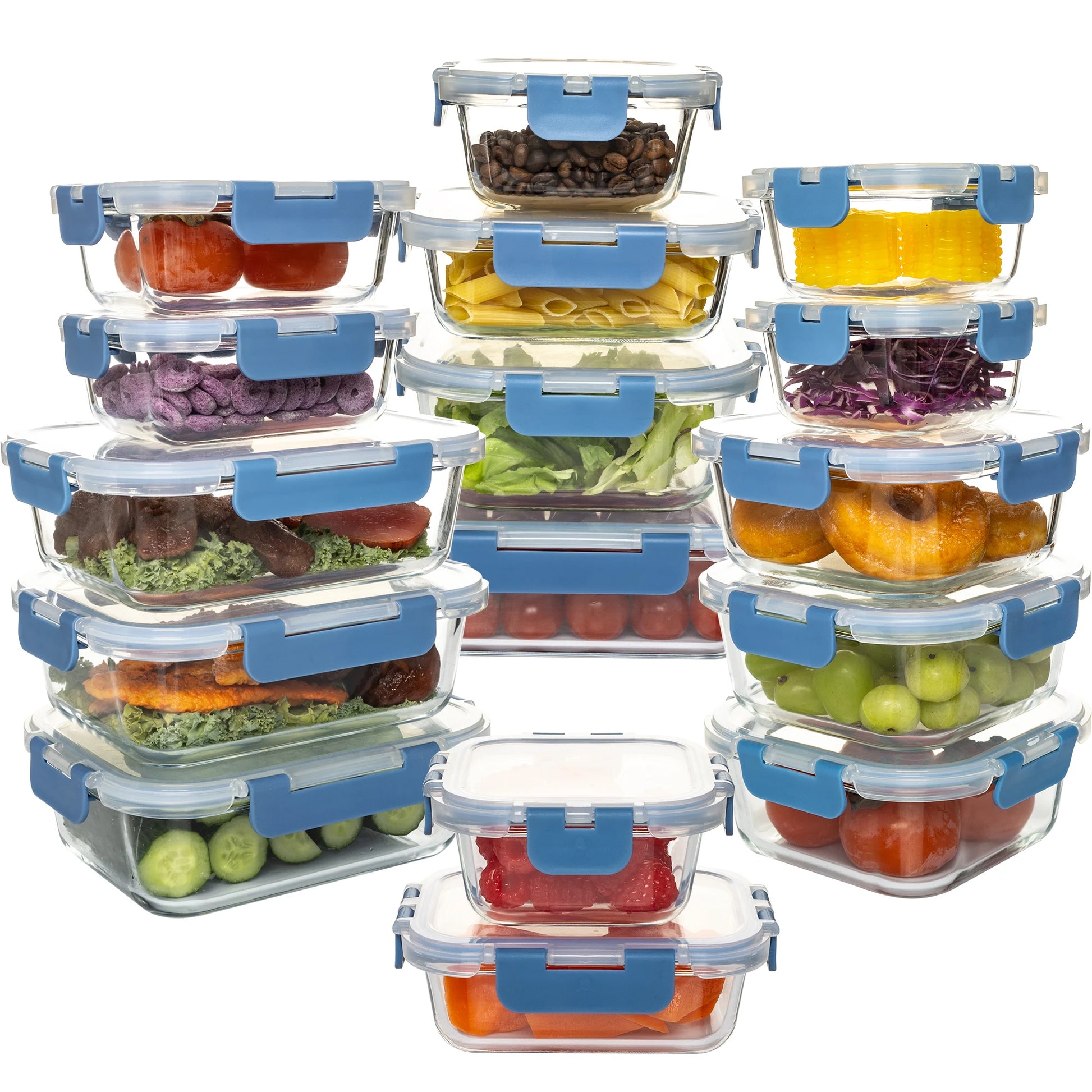 16-Piece Glass Food Storage Containers Set, Leakproof BPA-Free - Cheerful Home Finds