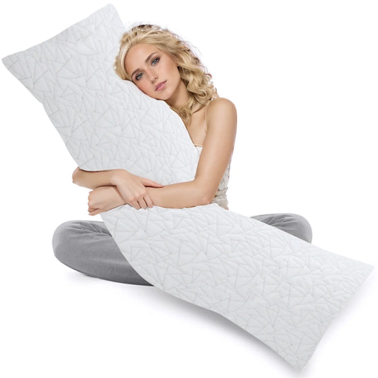 Memory Foam Body Pillow - Fluffy Long Bed Pillow 20x54 Inch - Cheerful Home Finds