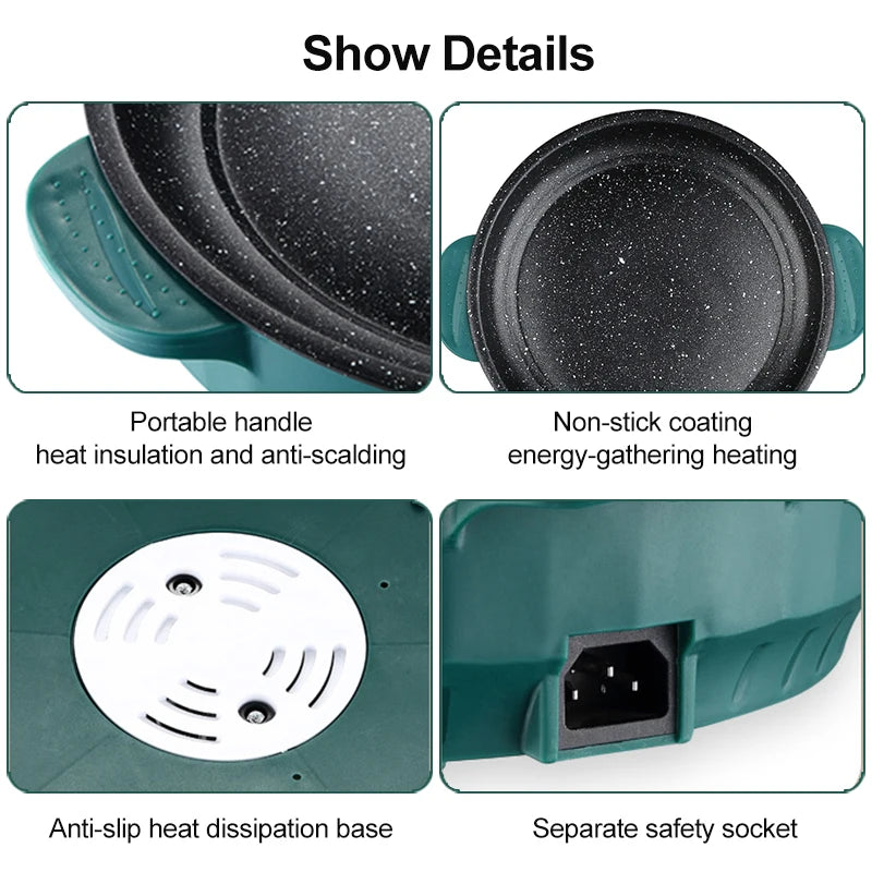 Electric MultiCooker Electric Frying Pan 220V Non-stick Cooking Machine - Cheerful Home Finds
