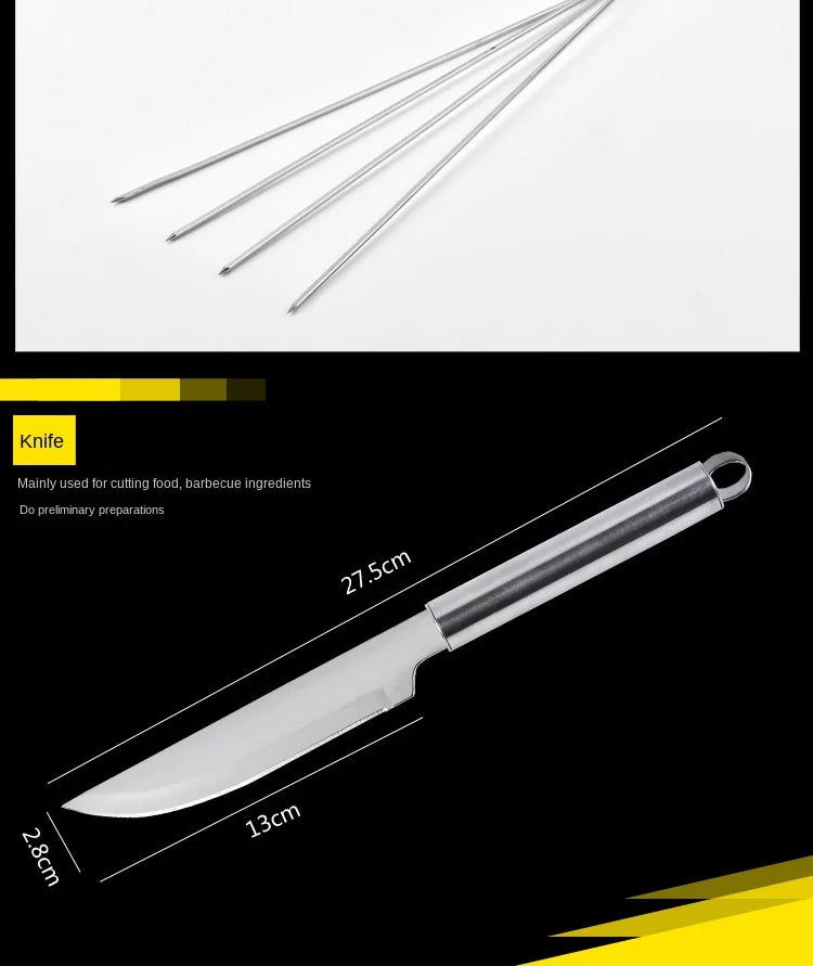 Stainless Steel Oven Set Barbecue Combination Tool Outdoor BBQ - Cheerful Home Finds