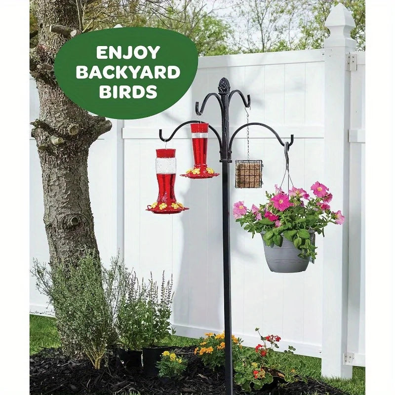 1pc Suspended Hummingbird Feeder Bird With Hook Feeder 5 Nectar Feeding Ports 13.5oz - Cheerful Home Finds