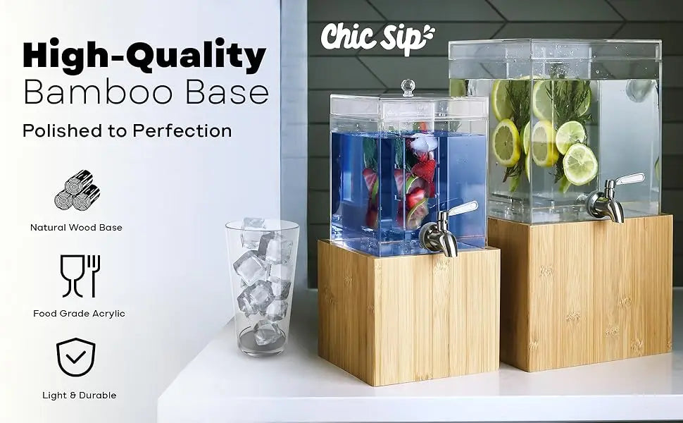 2 Pack Acrylic Beverage Dispenser with Fruit & Herb Infuser - Cheerful Home Finds