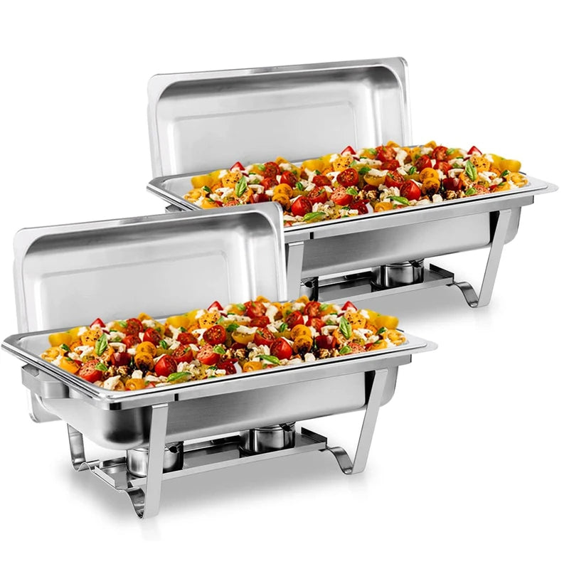 2/4/6 Pack 8QT Chafing Dish Buffet Set Stainless Steel Food Warmer Kit - Cheerful Home Finds