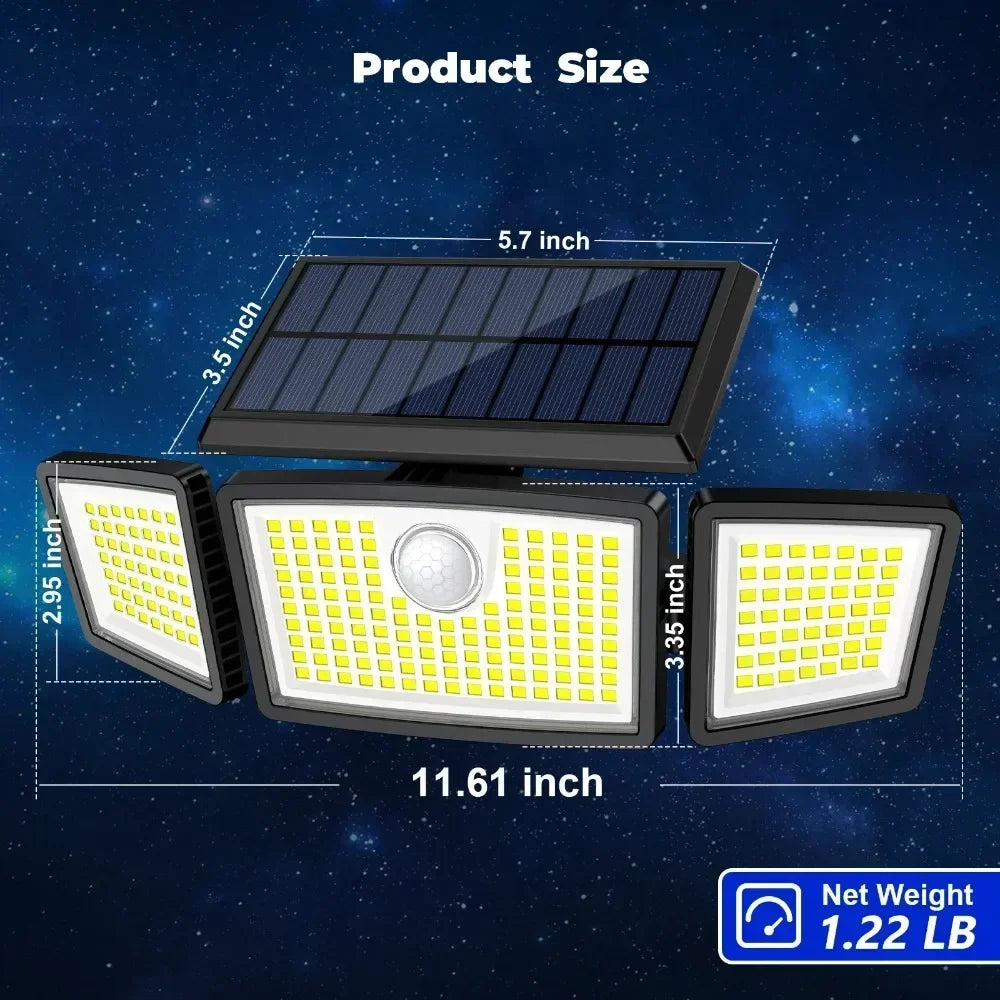 SZRSTH 2pcs IP65 Waterproof Outdoor Solar Lights 3000LM - Cheerful Home Finds