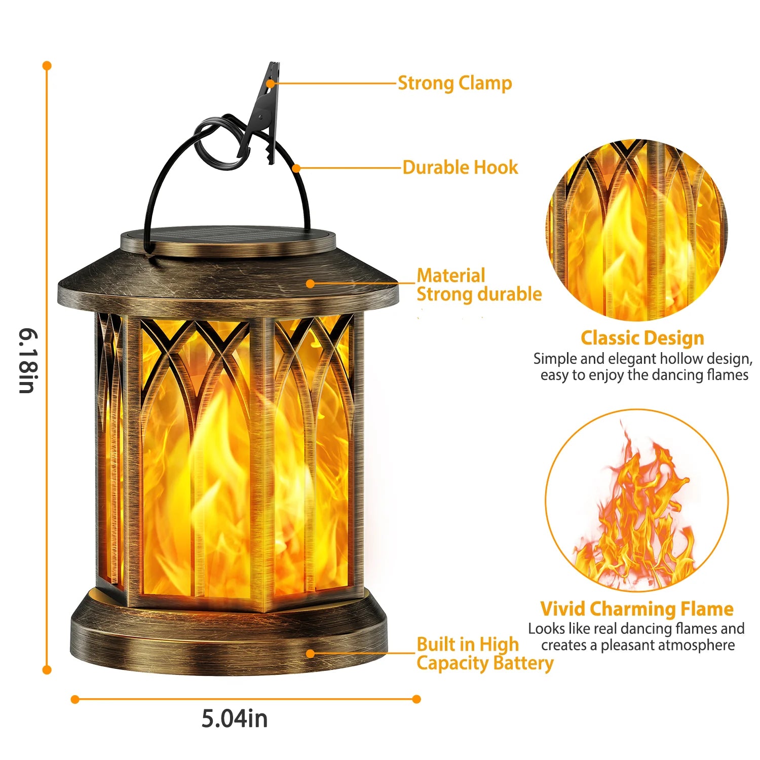 2 Pack Upgraded Flickering Flame Solar Lanterns Lights Outdoor - Cheerful Home Finds