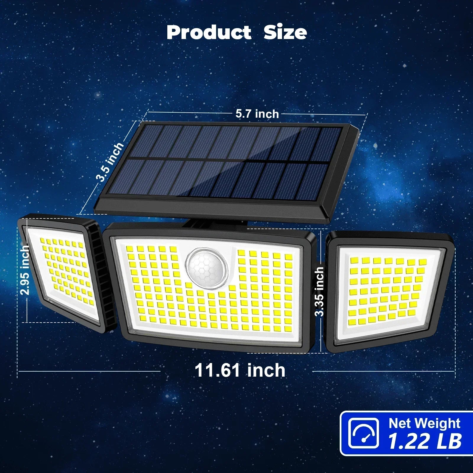SZRSTH 2pcs IP65 Waterproof Outdoor Solar Lights 3000LM - Cheerful Home Finds