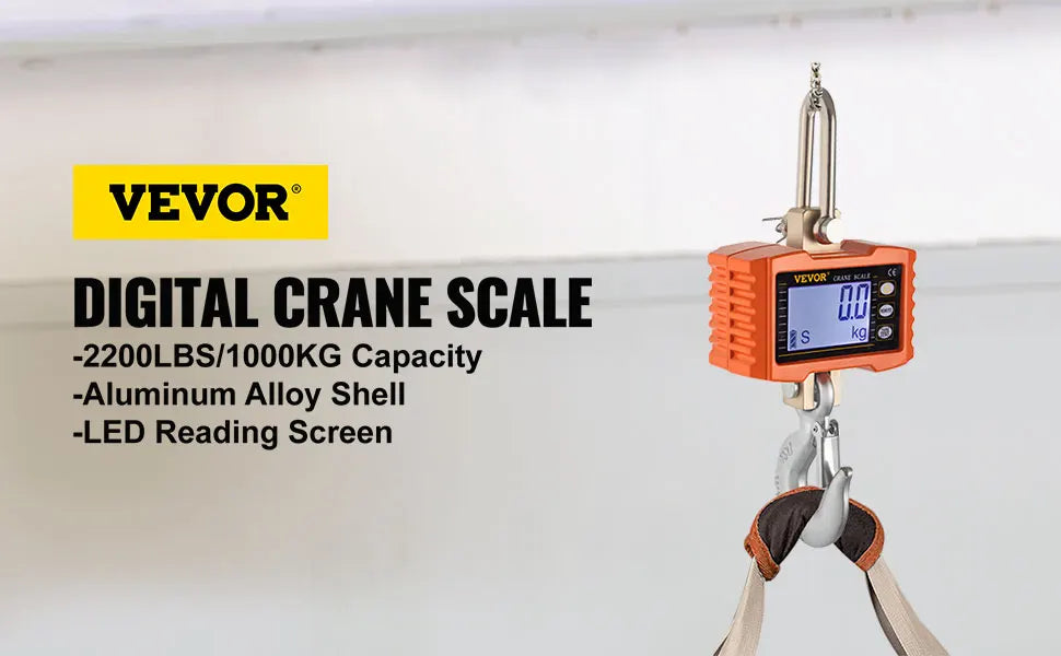 VEVOR 1000KG Aluminum Digital Crane Scale Heavy Duty - Cheerful Home Finds