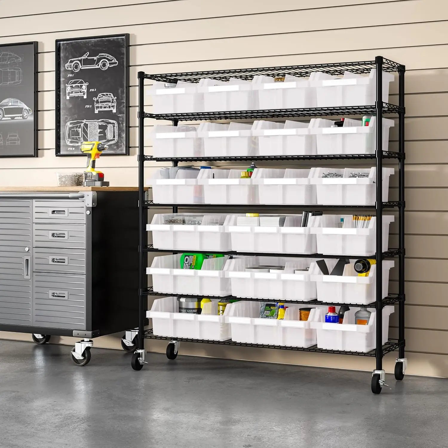 Heavy Duty NSF Bin Rack Solid Steel Wire Shelving Storage Unit - Cheerful Home Finds