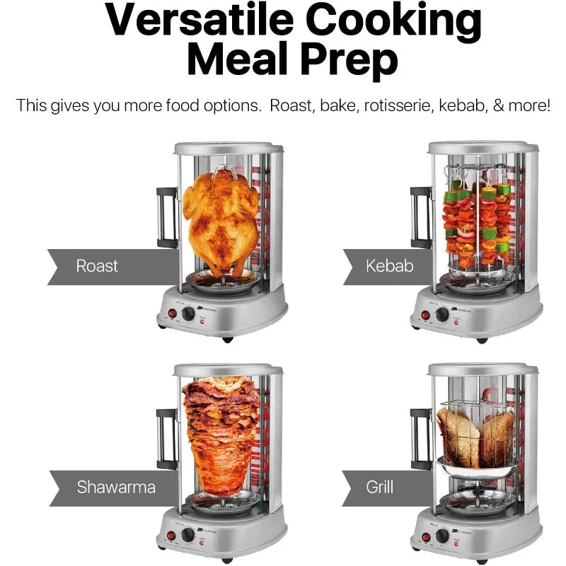 Flexzion Vertical Rotisserie Oven Grill Countertop Shawarma Machine - Cheerful Home Finds