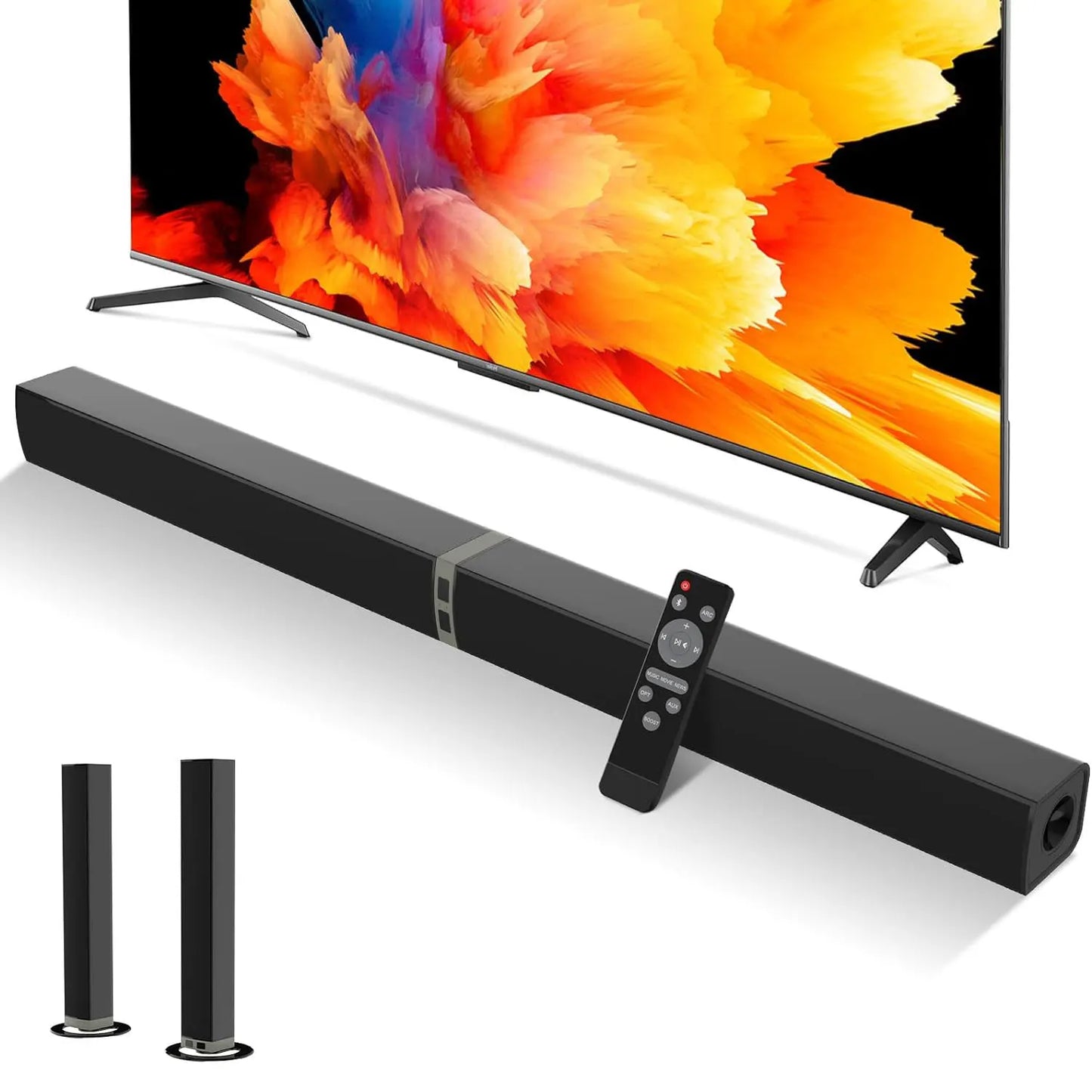 KY2020D 2 in 1 Separable Soundbar for TV 2.0 Channel Home Audio Sound Bars with ARC Optical AUX Connectivity