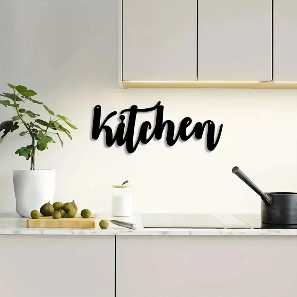 Aesthetic Wall Decoration 1pc Kitchen Letter Metal Art Sign - Cheerful Home Finds