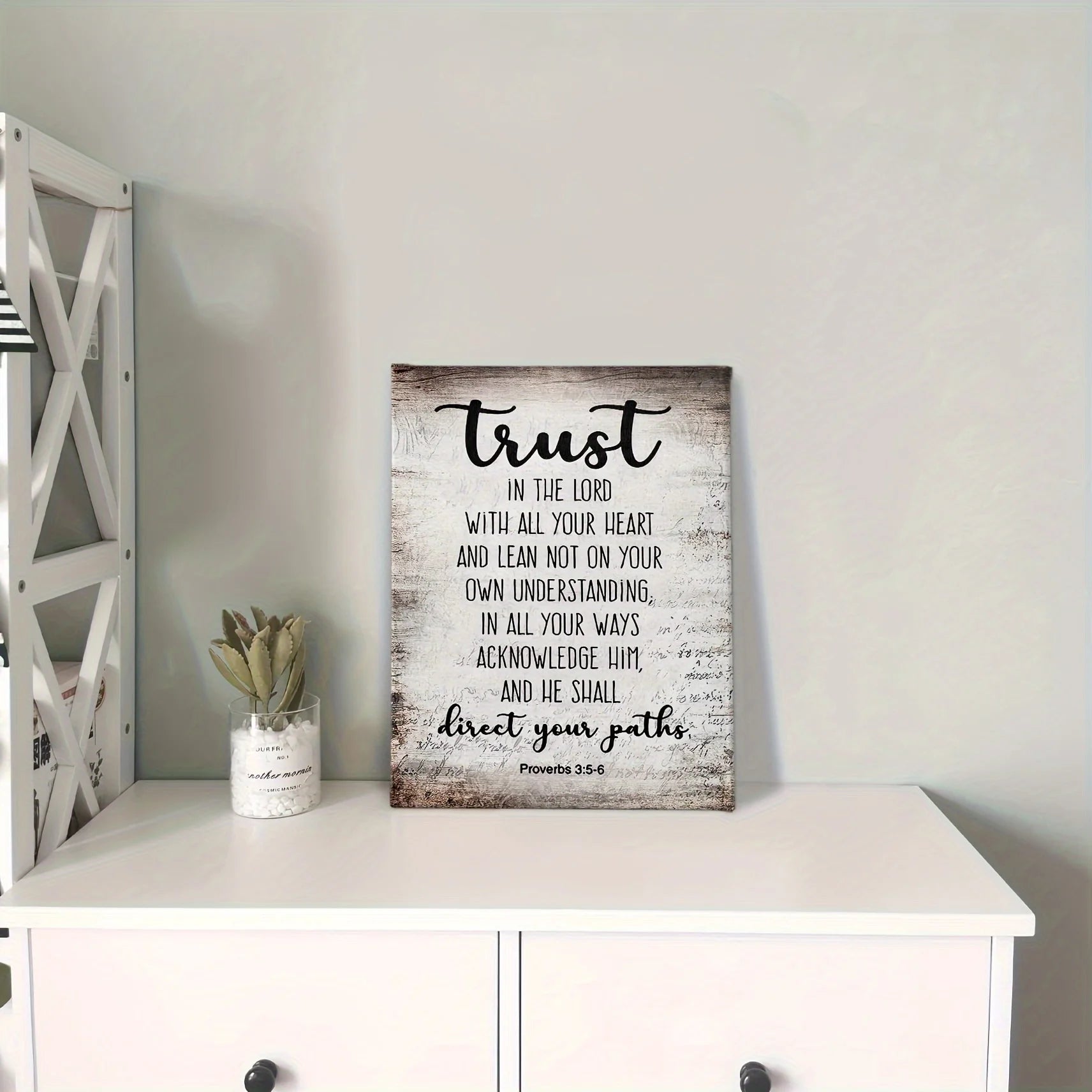 Bible Verses Wall Decoration Christian Canvas Painting for Home Office Church Horizontal Rectangle - Cheerful Home Finds