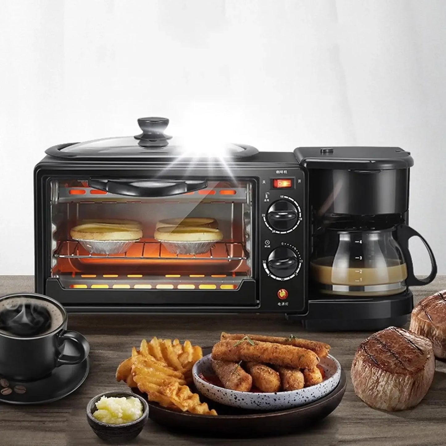 Air Fryer Toaster Smart Oven 17.9 x 7.7 x 7.5 Inch Countertop Convection 3 in 1 Multifunctional Home Breakfast Station