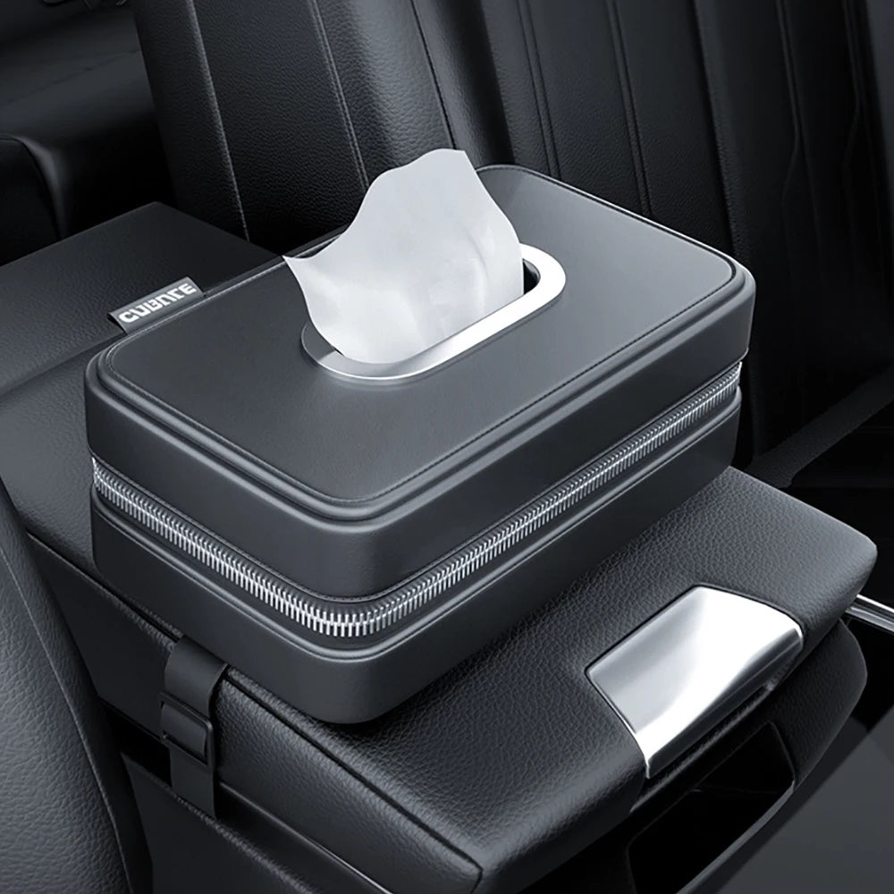 Car Tissue Holder Backseat Masks Dispenser Multifunctional Belt Leather Napkin Box Organizer - Cheerful Home Finds